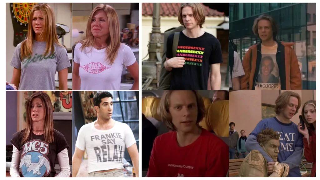 funny shirts with messages examples from Friends and Eurotrip